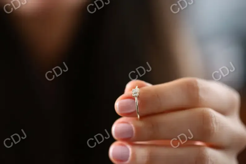 0.18CTW Bezel Set Baguette Lab Grown Diamond Wedding Ring