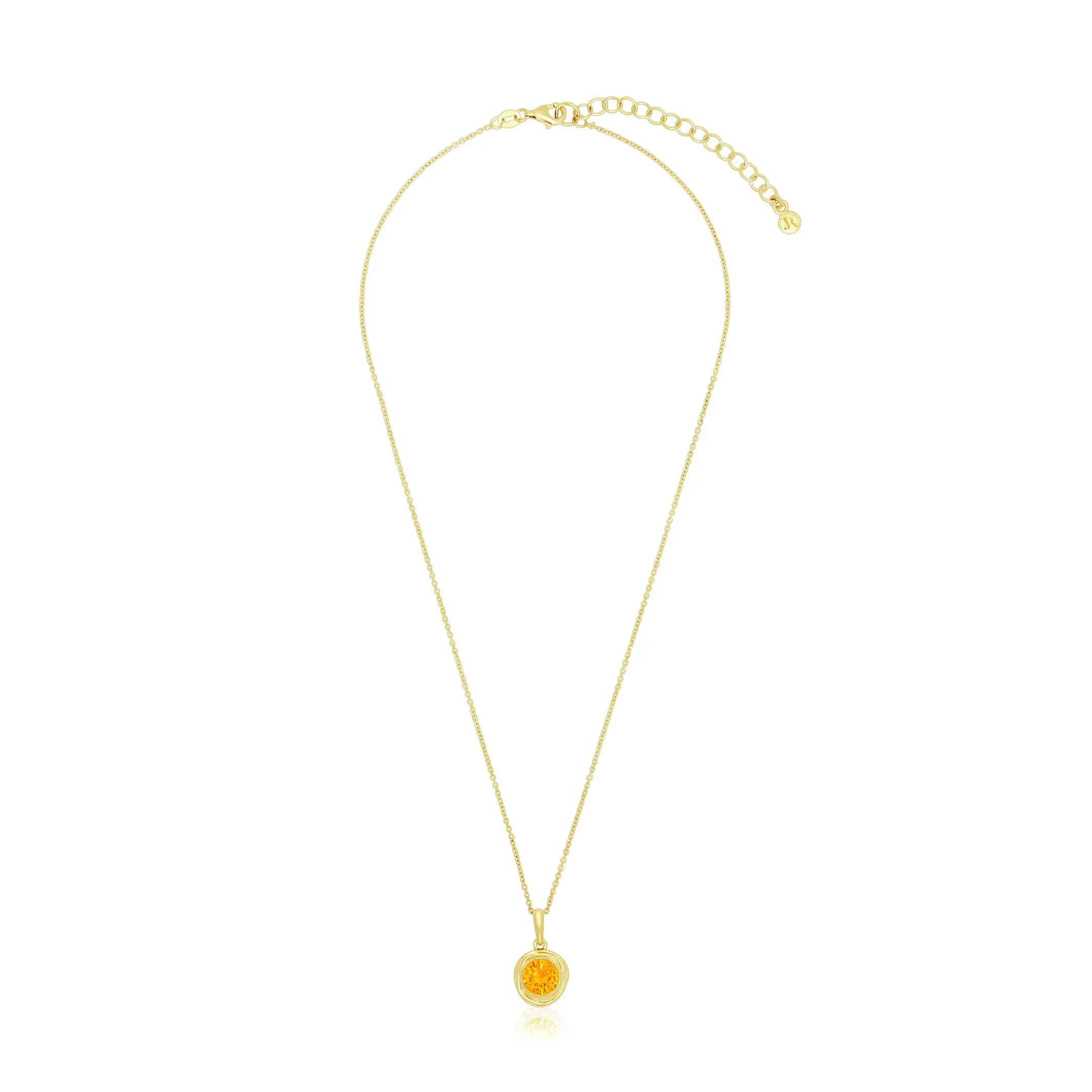 14K Gold Over Sterling Silver Citrine CZ Necklace
