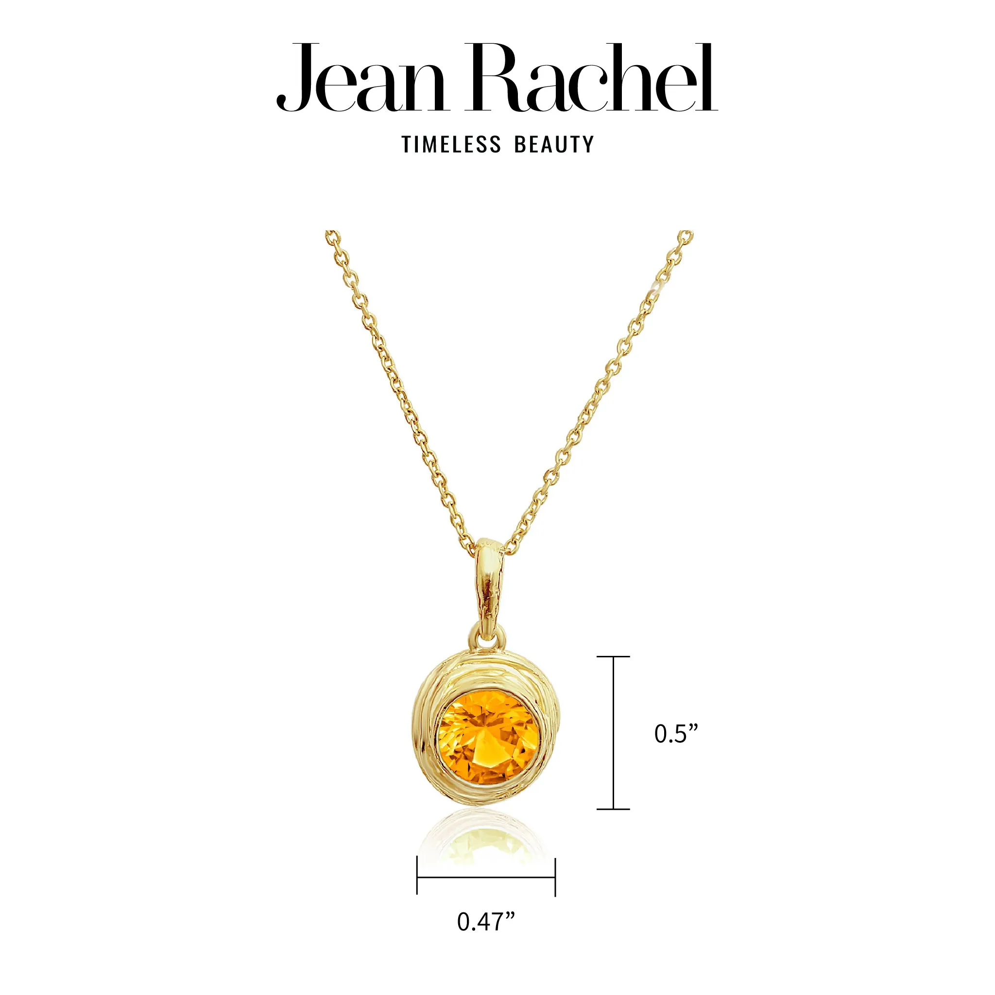 14K Gold Over Sterling Silver Citrine CZ Necklace