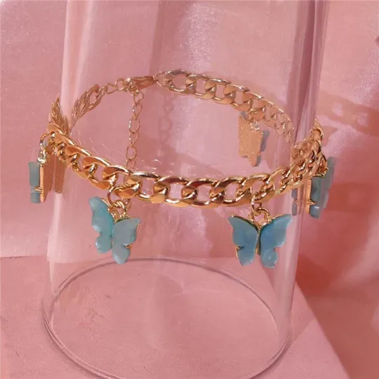 18k Gold-Filled Color Full Butterfly Bracelet