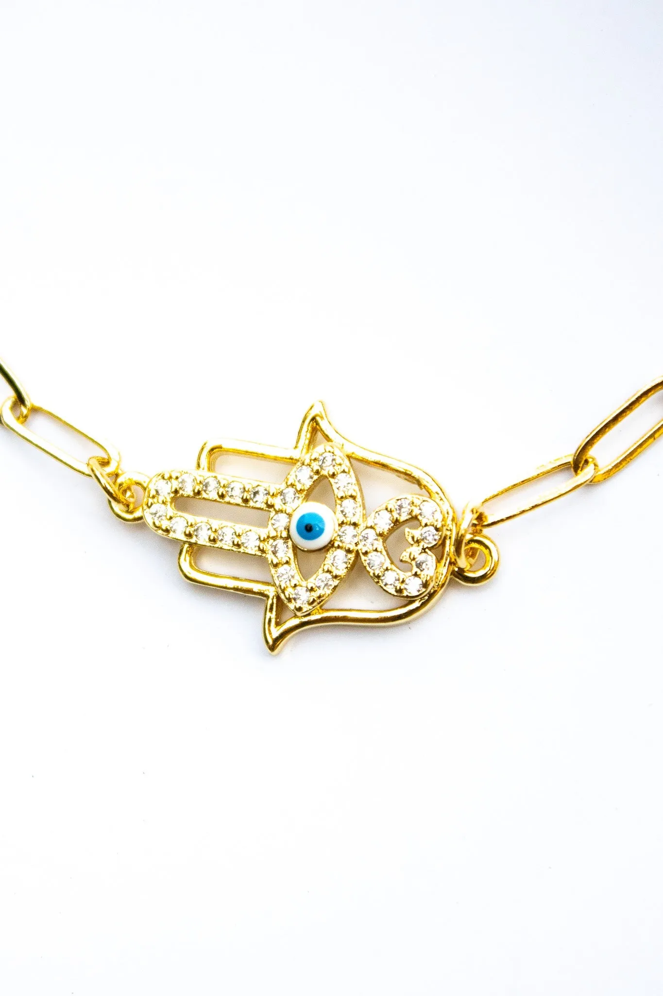 18K Link Crystal Fatima Bracelet