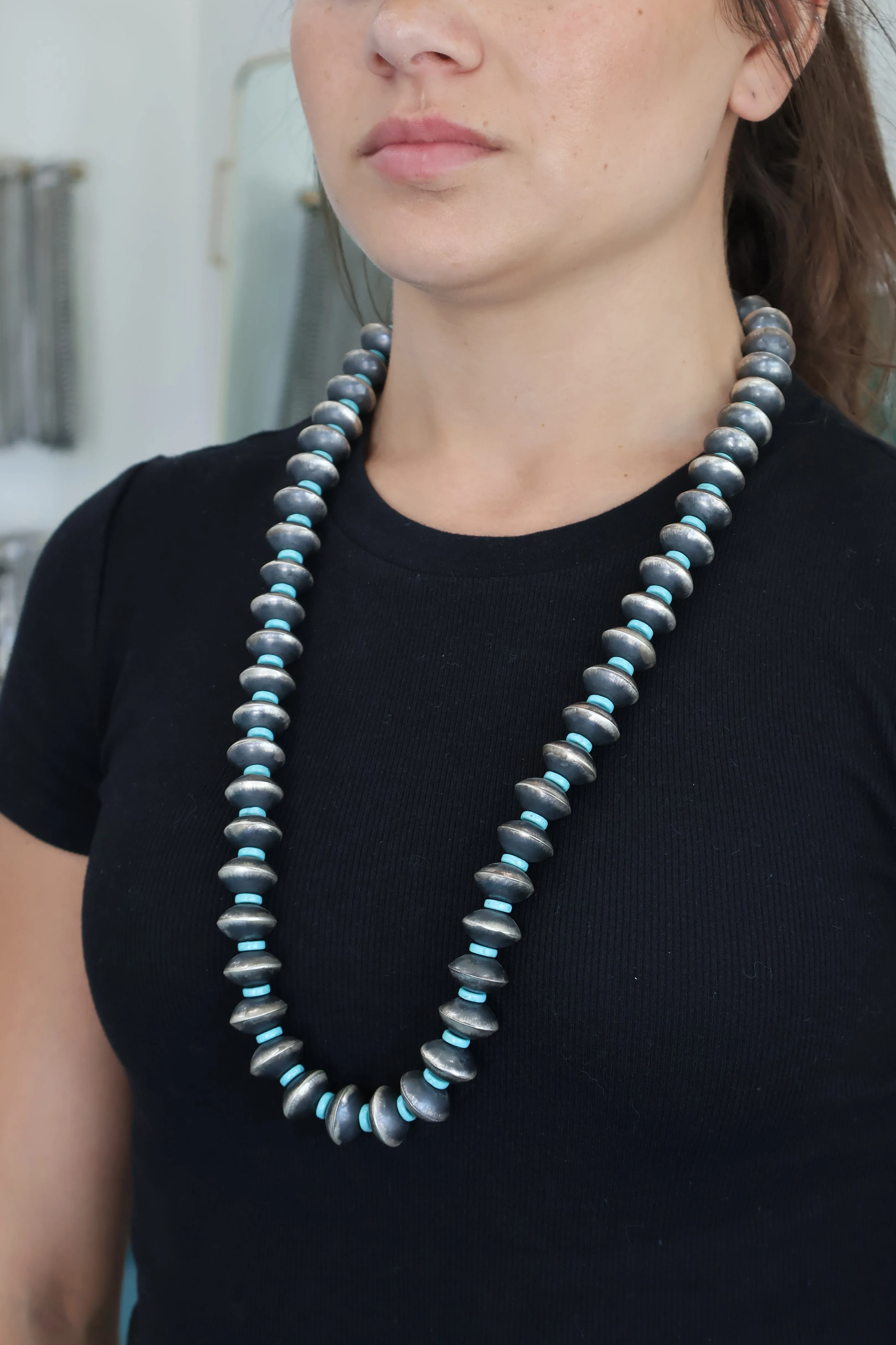 18mm Saucer Bead - Turquoise- 30"