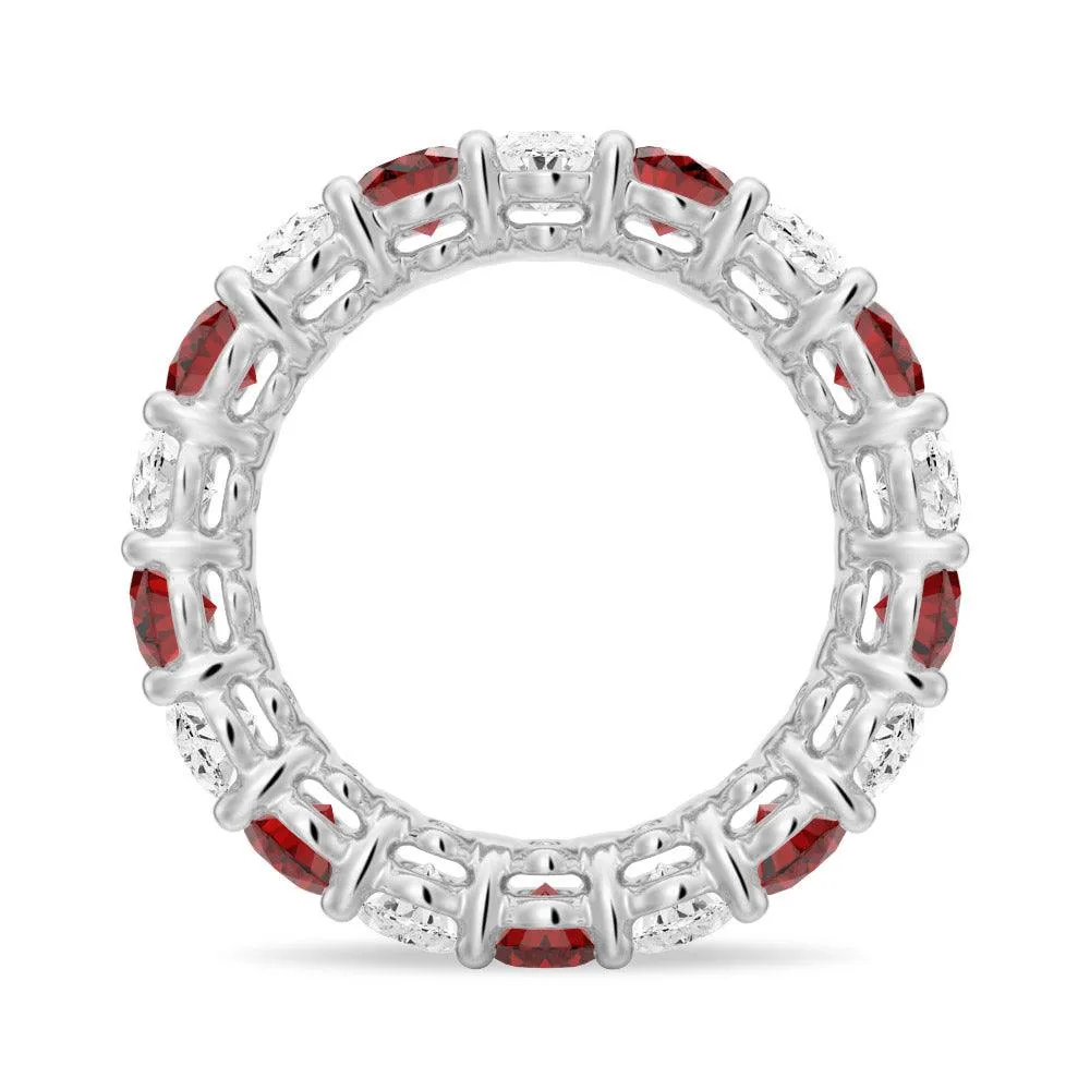 6.6 CT. Lab Grown White Sapphire with Green Gemstone Band
