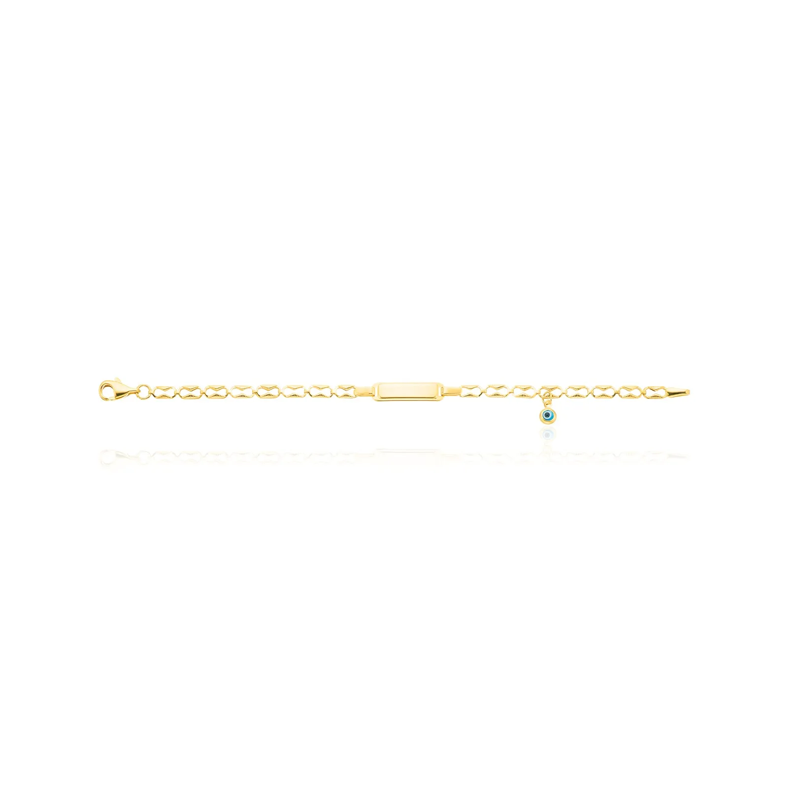 9ct Yellow Gold Silver Filled 15cm Children's Evil Eye ID Bracelet