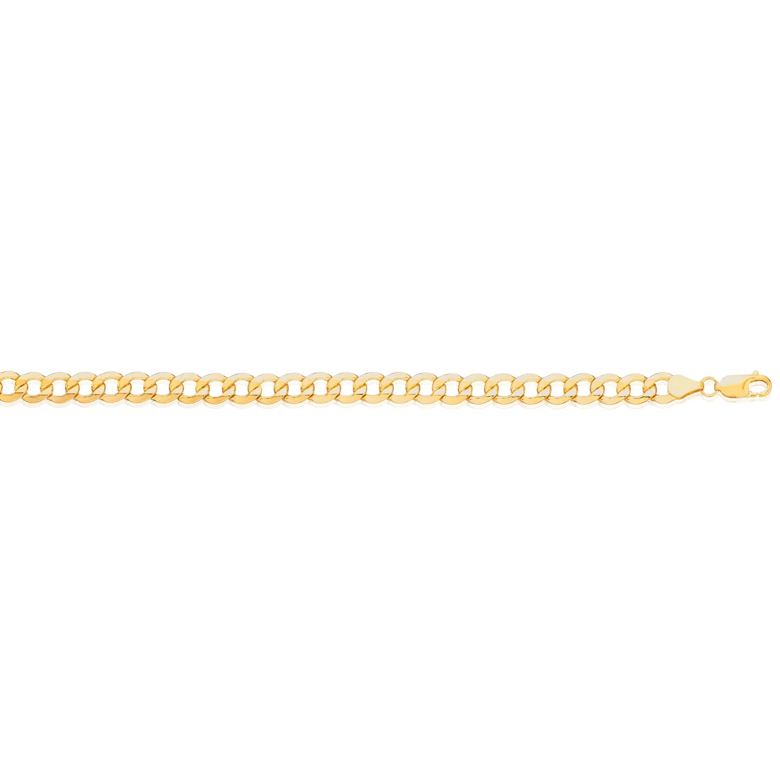 9ct Yellow Gold Silver Filled 21cm Curb Bracelet