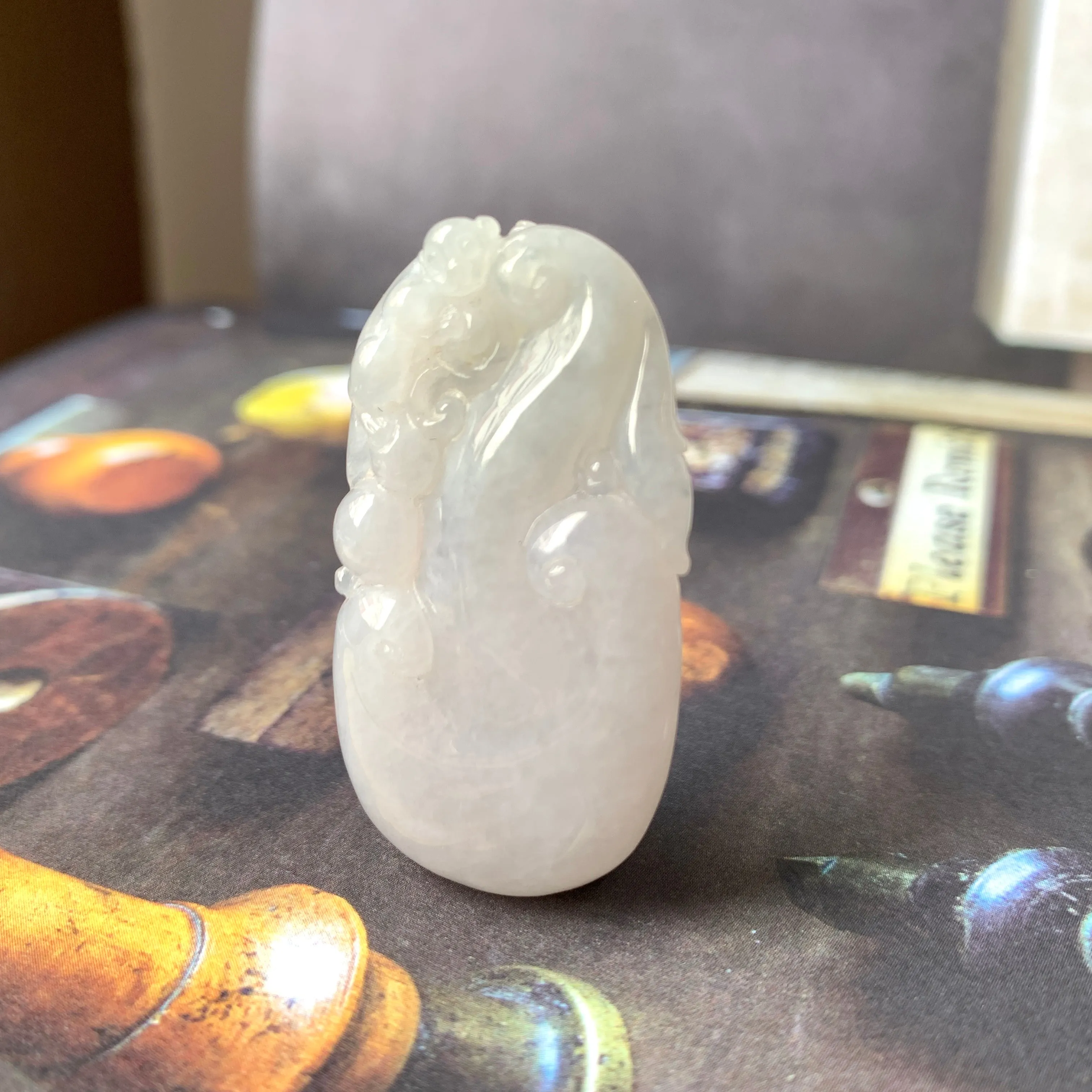 A-Grade Light Lavender Jadeite Ruyi Pendant No.170929