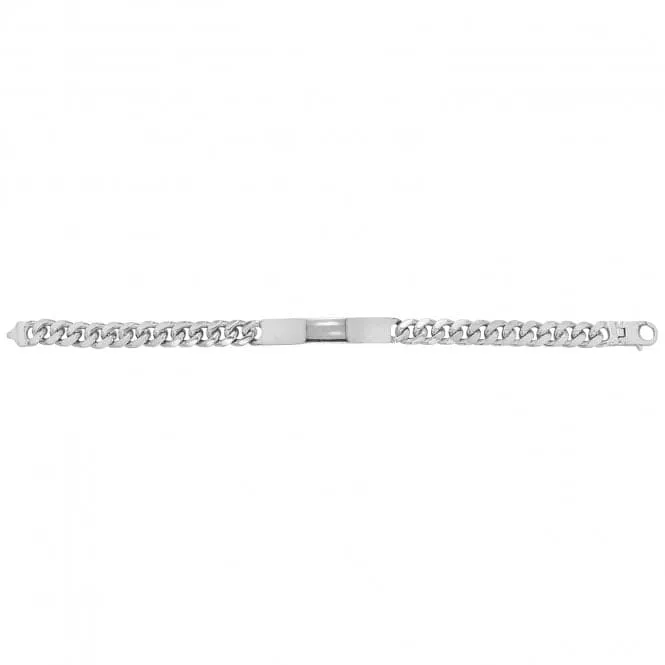 Acotis Silver Id Bracelet Men's Curb Bombe G2117
