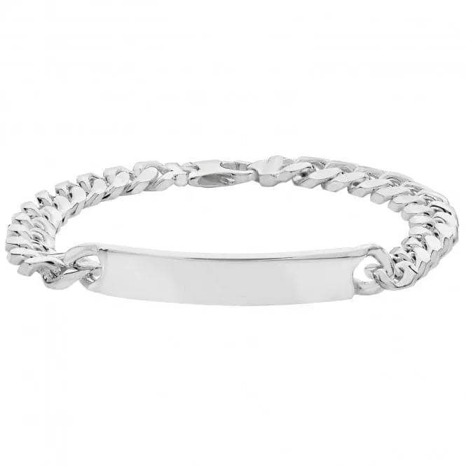 Acotis Silver Id Bracelet Men's Curb Bombe G2117