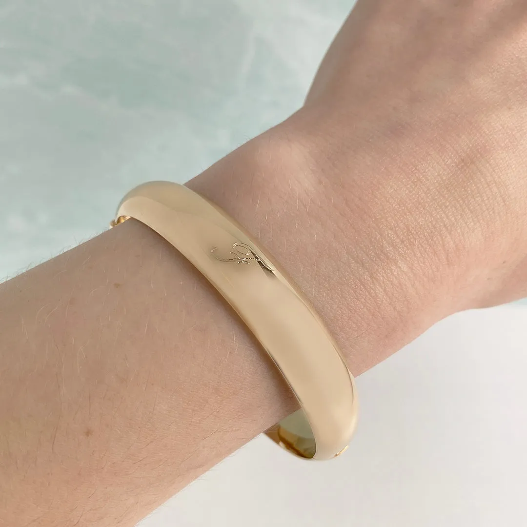 Adult 14K Gold Filled Plain 12mm Bangle