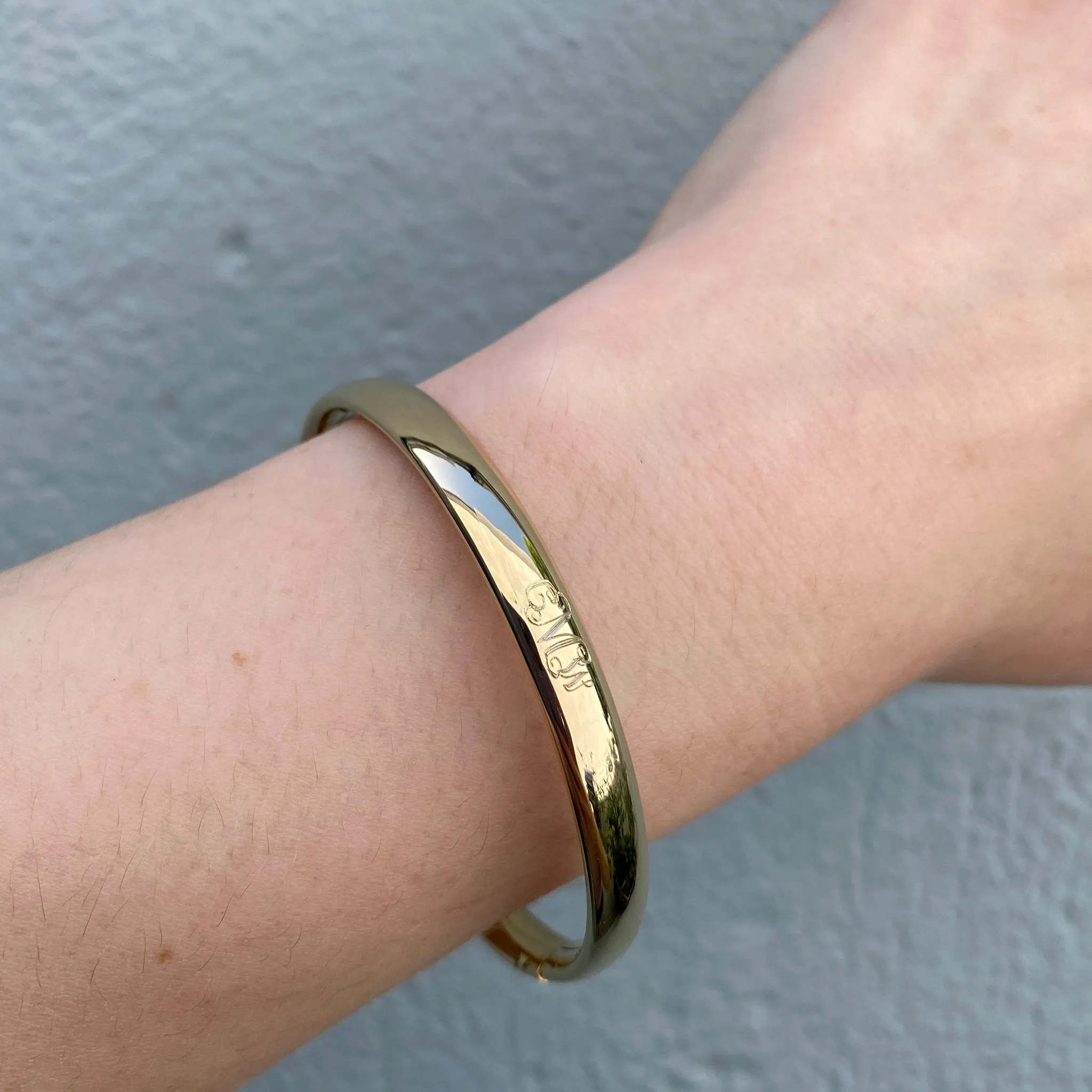 Adult 14K Gold Filled Plain 6mm Bangle