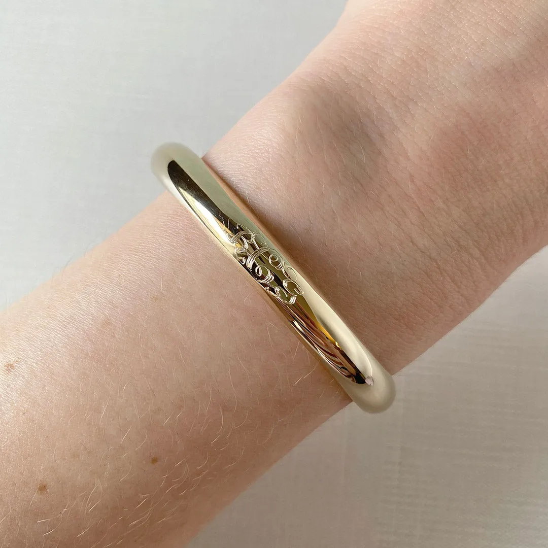 Adult 14K Gold Filled Plain 8mm Bangle