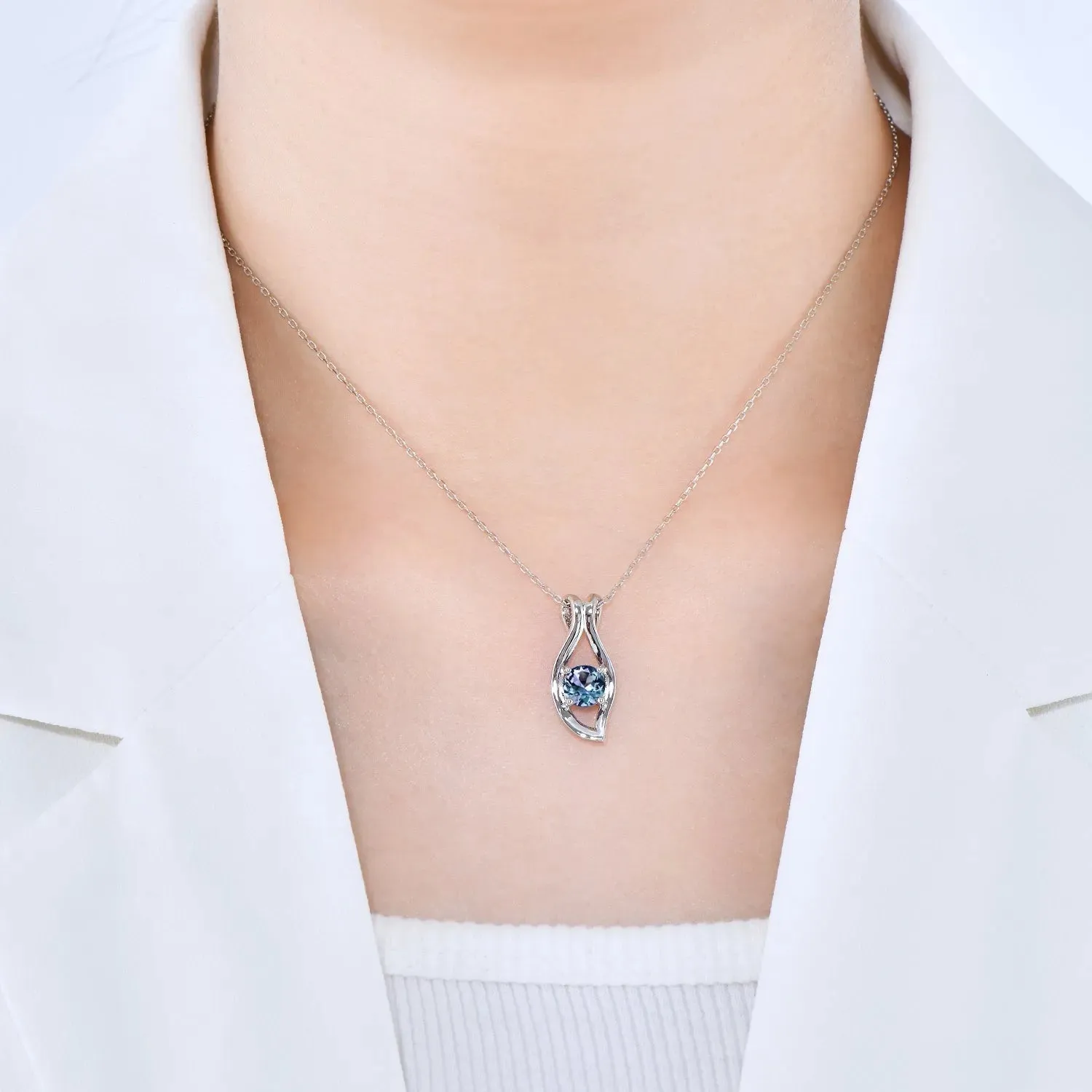 Alexandrite Evil Eye Pendant in Sterling Silver - Irosk Australia®