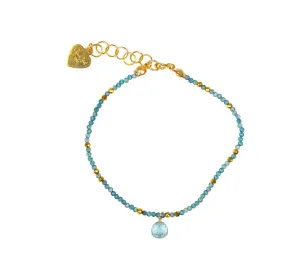 Apatite and Aquamarine Delicate Bracelet