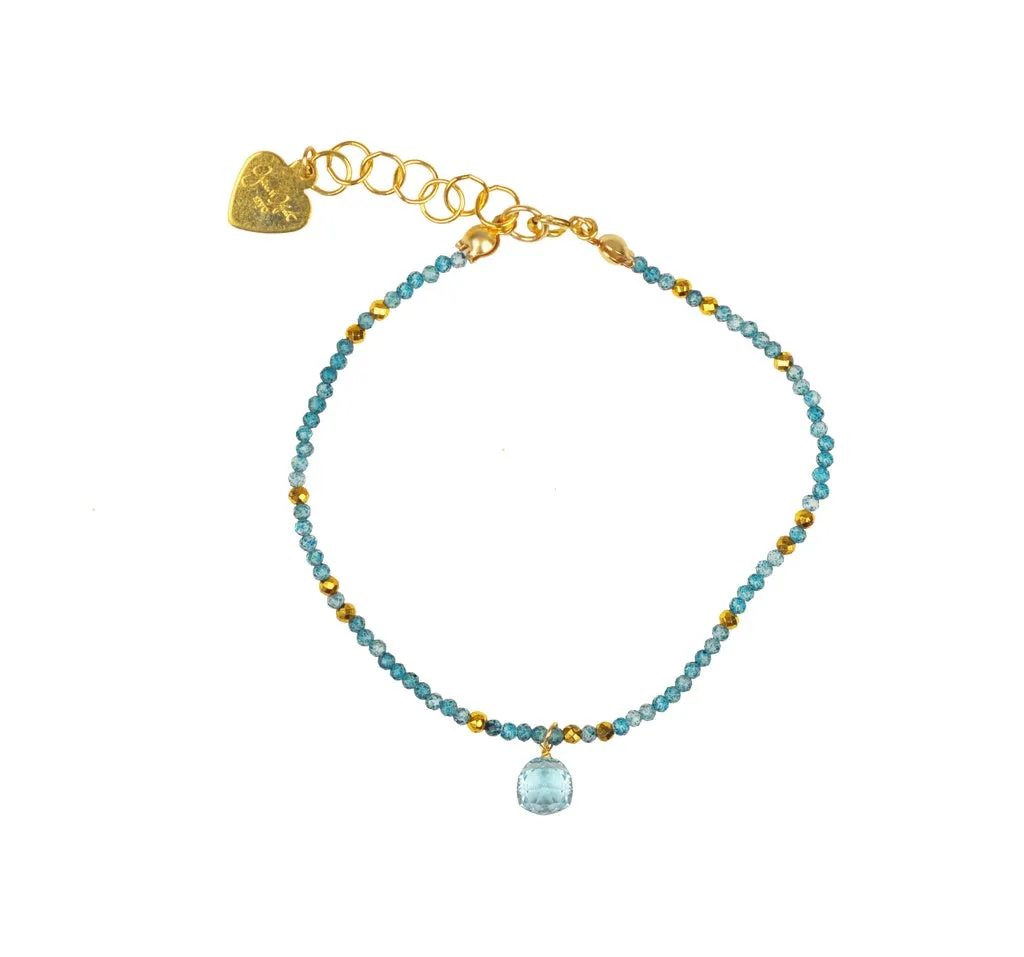 Apatite and Aquamarine Delicate Bracelet