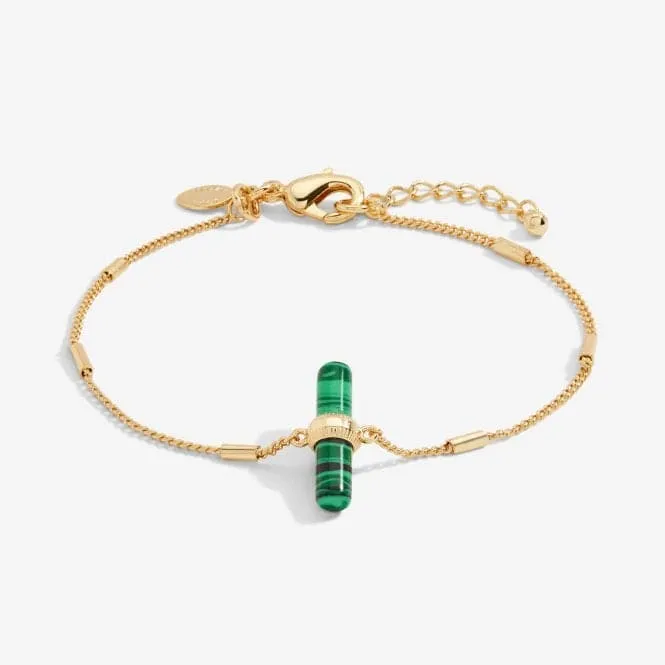 Aura Malachite Bar Gold 18cm   3cm Extender Bracelet 6296