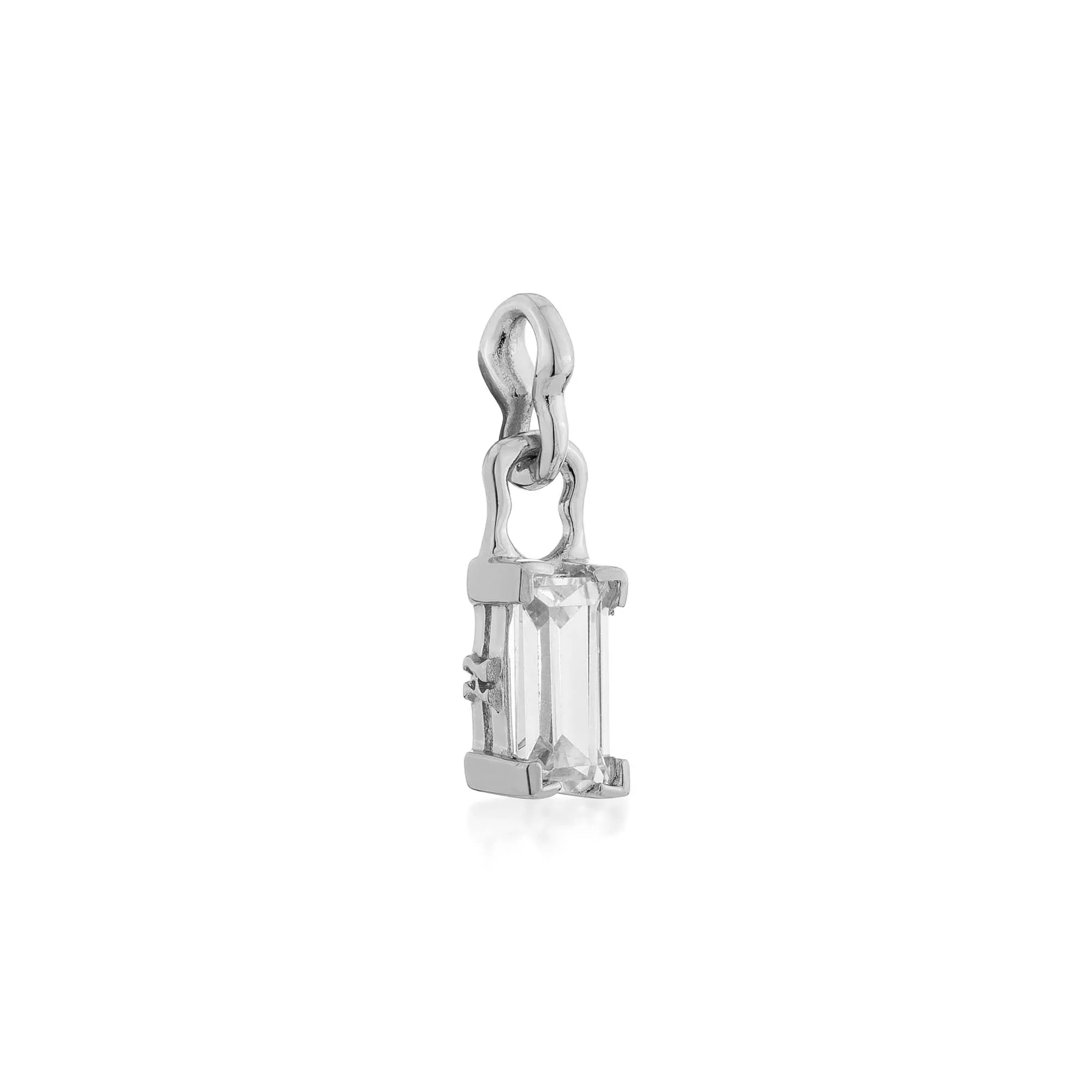 Baguette Pendant - White Gold
