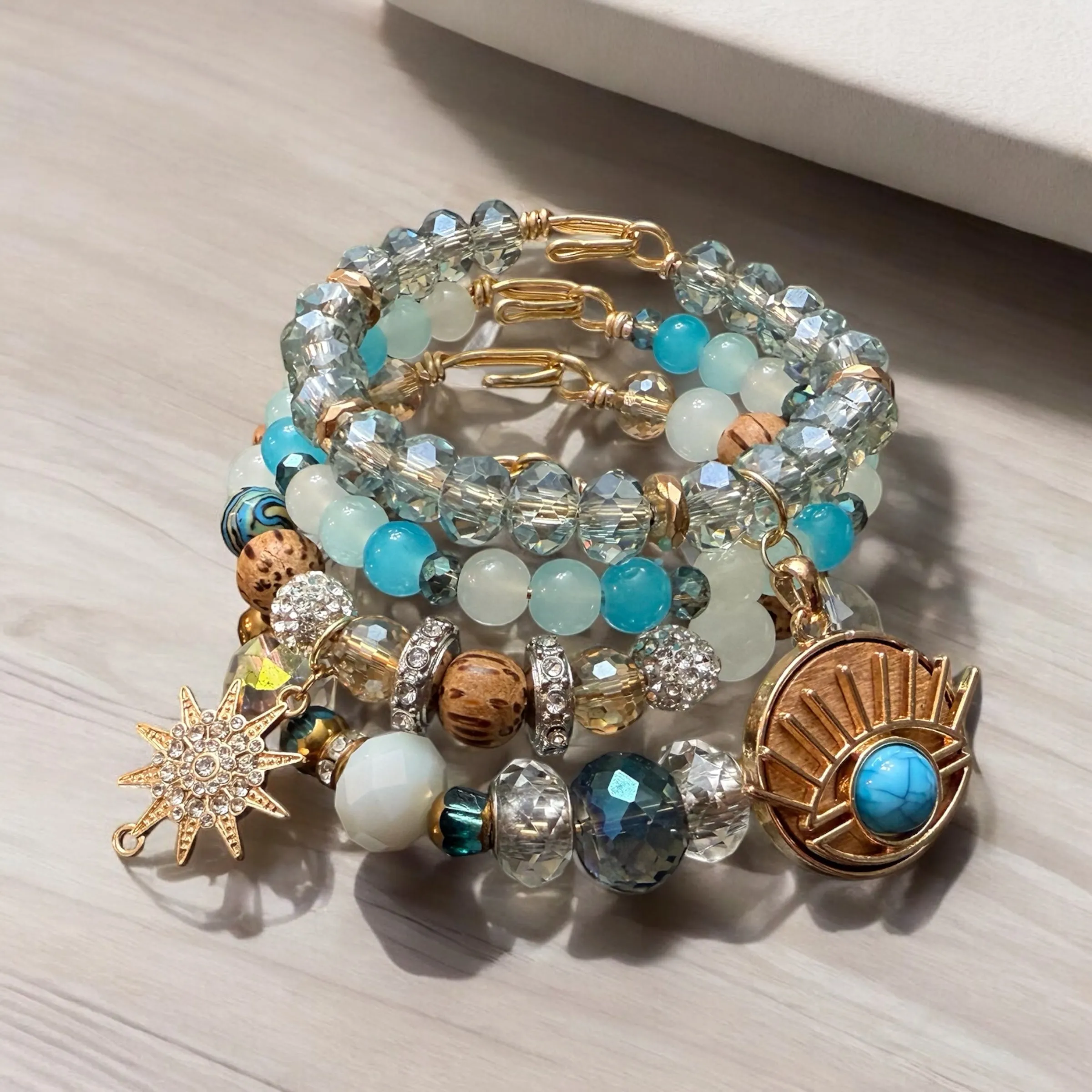 Beach Vibe Third Eye Bangle Set