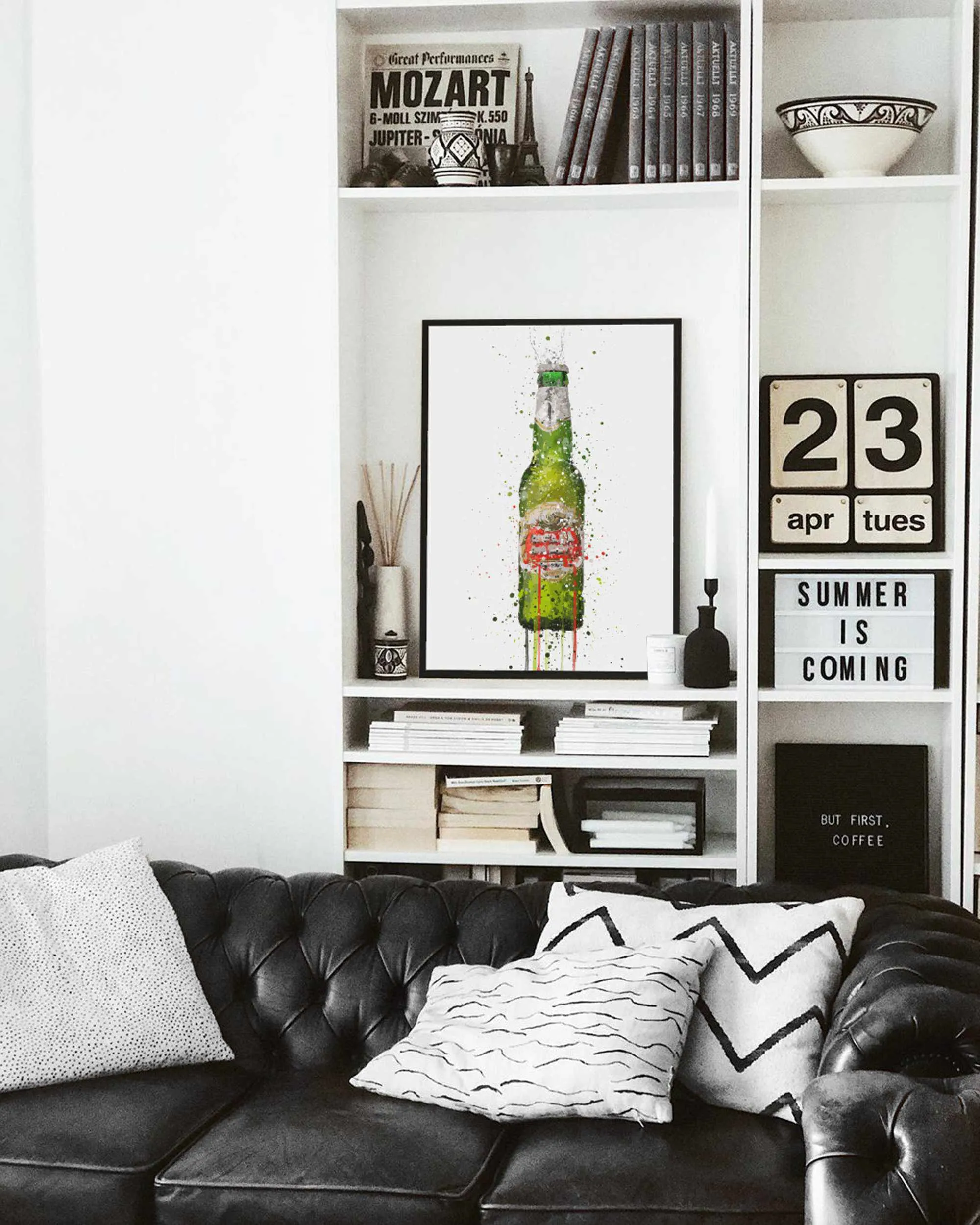 Beer Bottle Wall Art Print 'Peridot'