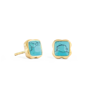 Birthstone December Earrings Turquoise Gold
