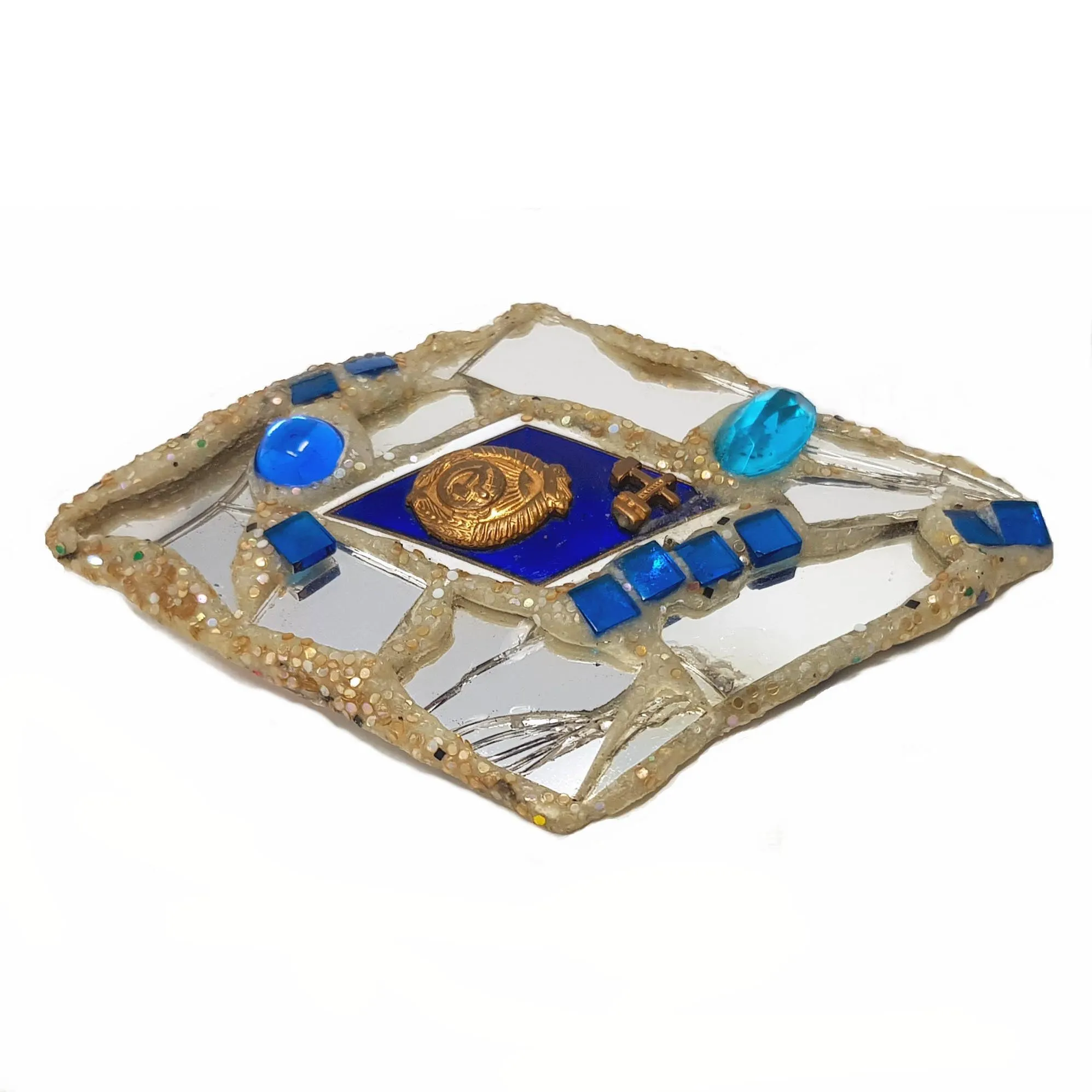 BLUE AND SILVER DIAMOND BROOCH - BLUE DIAMOND, 1997