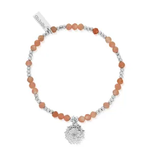 ChloBo Sterling Silver Sunflower Peach Moonstone Bracelet