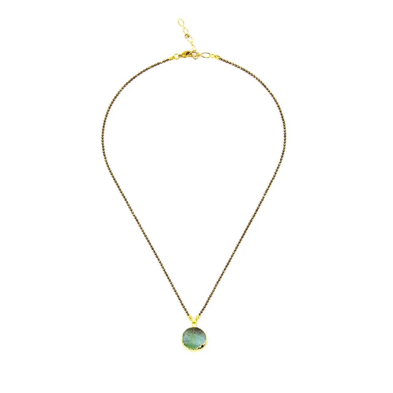 Chrysoprase Circle Pendant