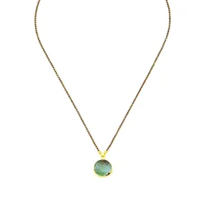 Chrysoprase Circle Pendant