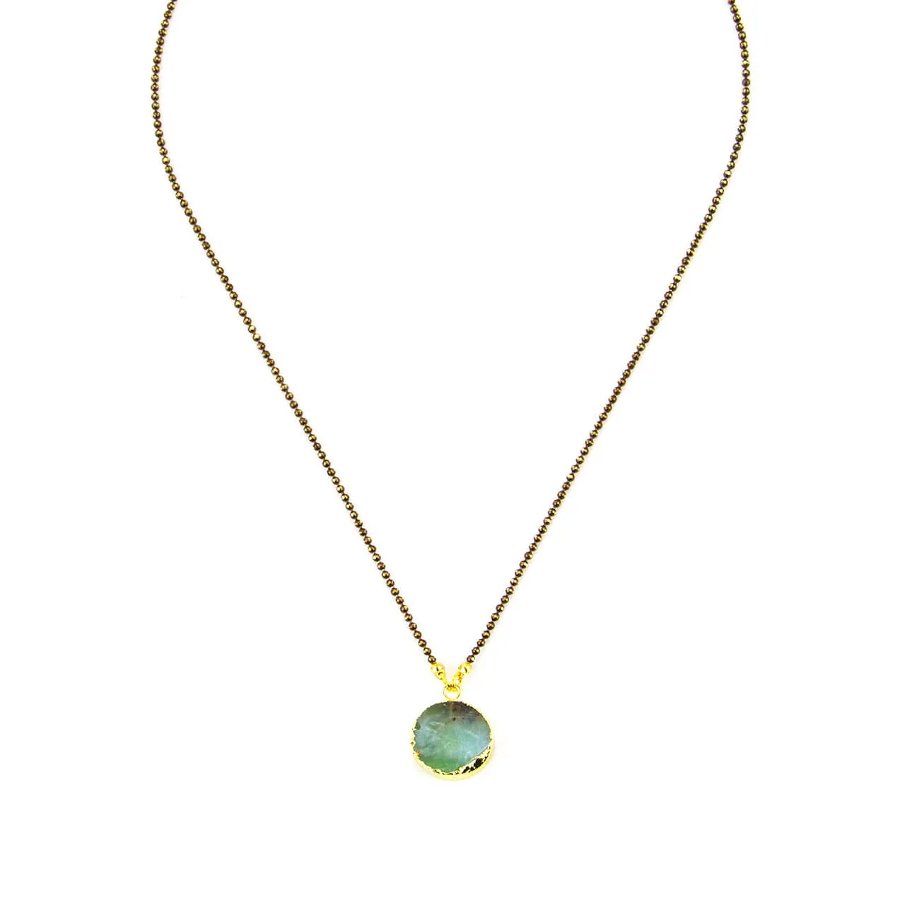 Chrysoprase Circle Pendant