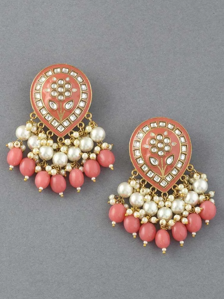 Coral Charmi Dangler Earrings