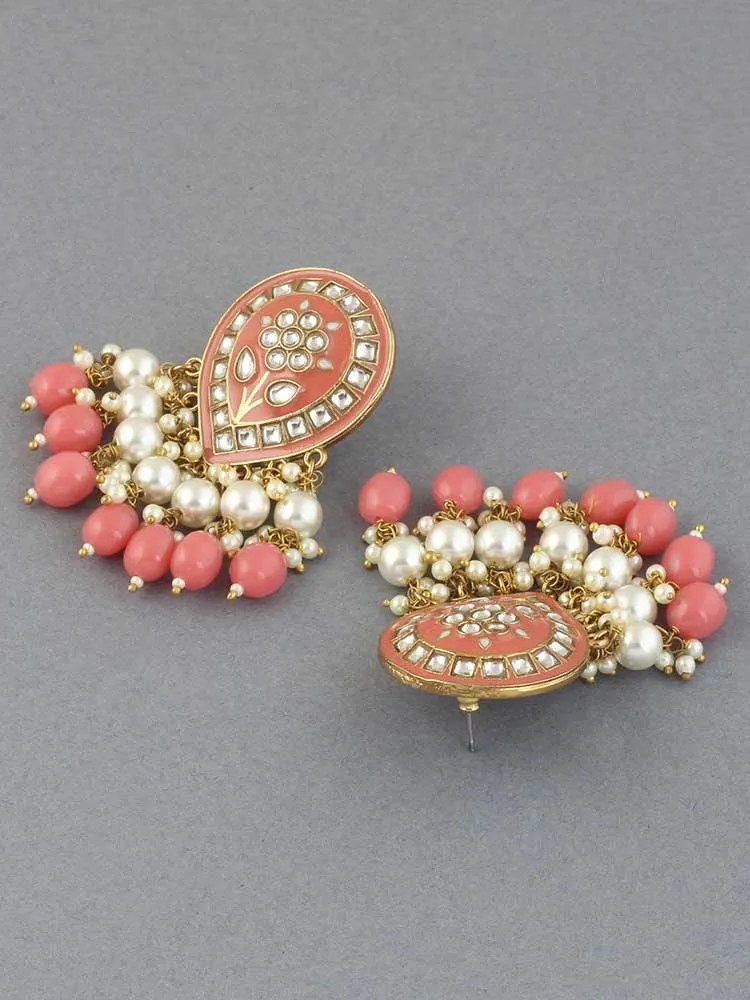 Coral Charmi Dangler Earrings