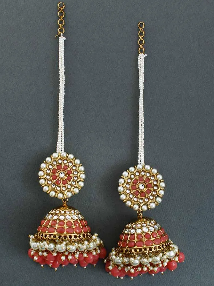 Coral Mrinali Sahara Jhumkis