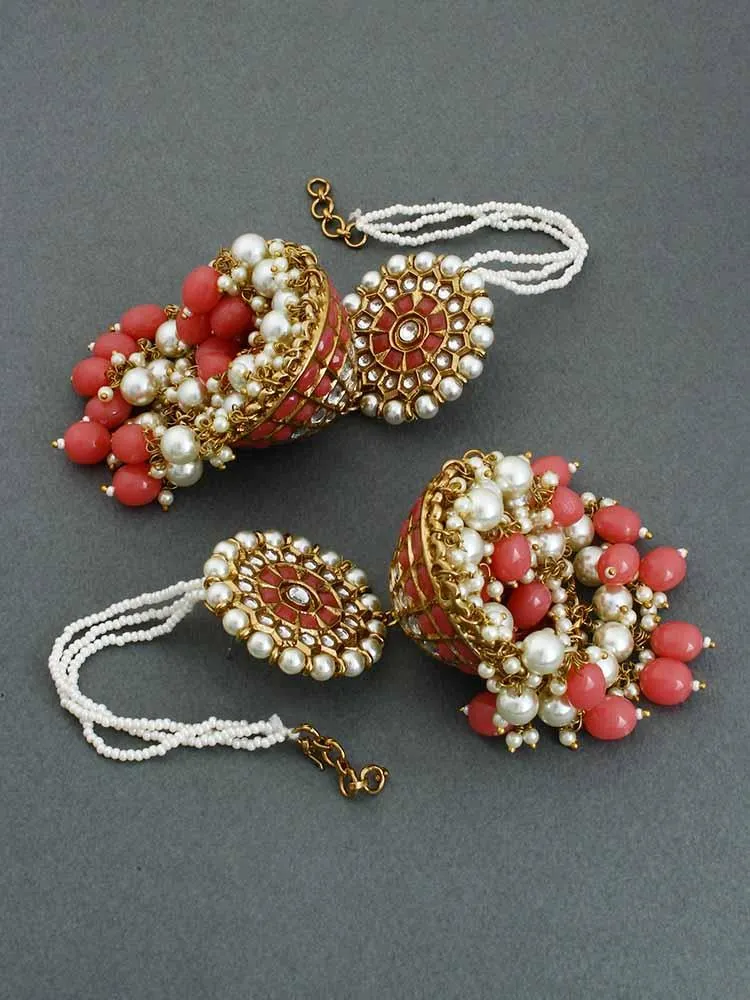 Coral Mrinali Sahara Jhumkis