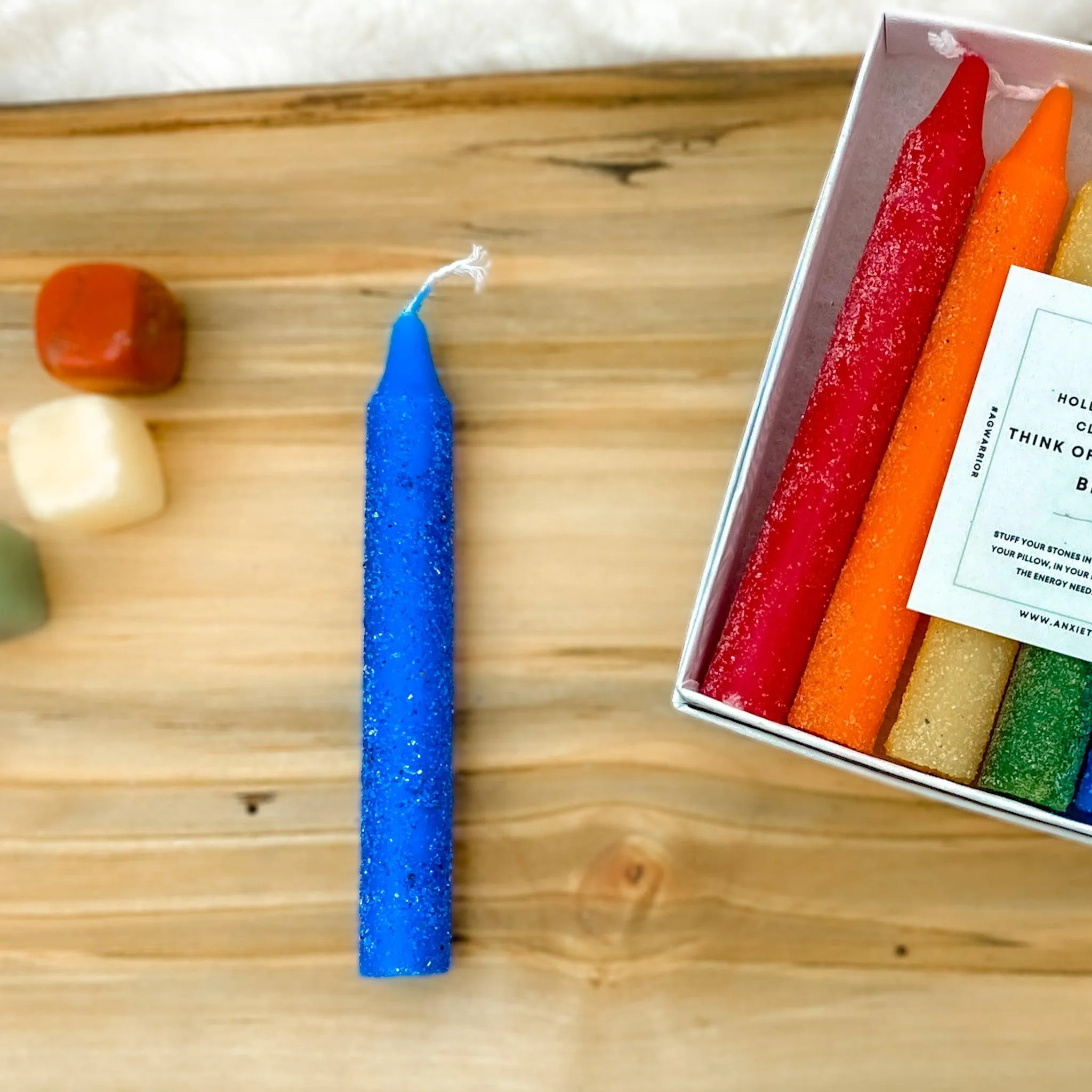 Crystal Sprinkled Chakra Candles 4" Pillars