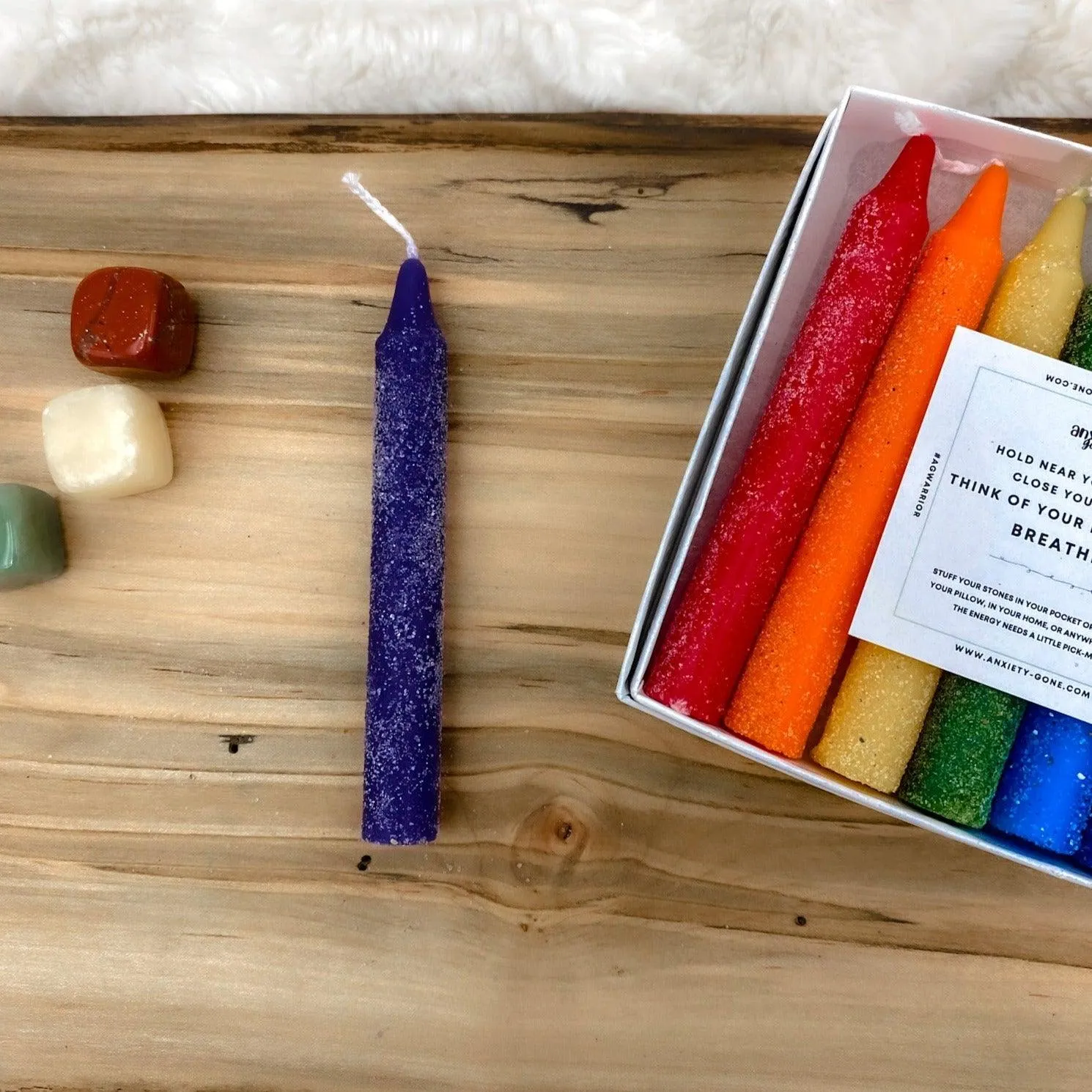 Crystal Sprinkled Chakra Candles 4" Pillars