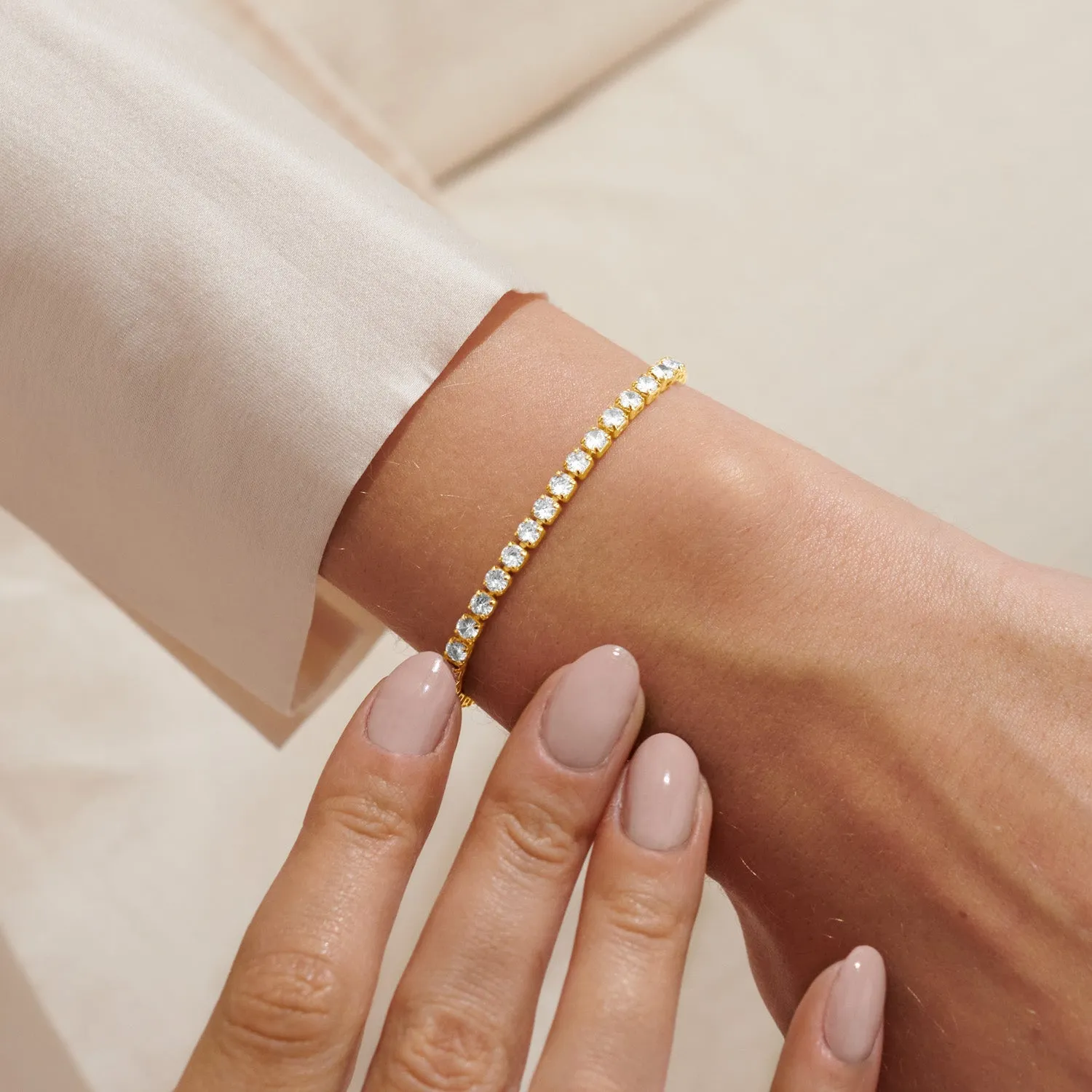 Cubic Zirconia Tennis Bar Gold Plated Bracelet 7889