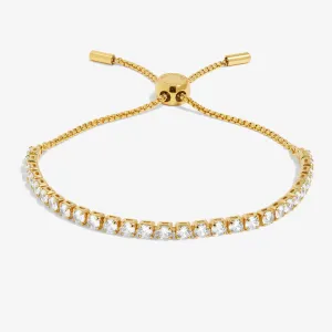 Cubic Zirconia Tennis Bar Gold Plated Bracelet 7889