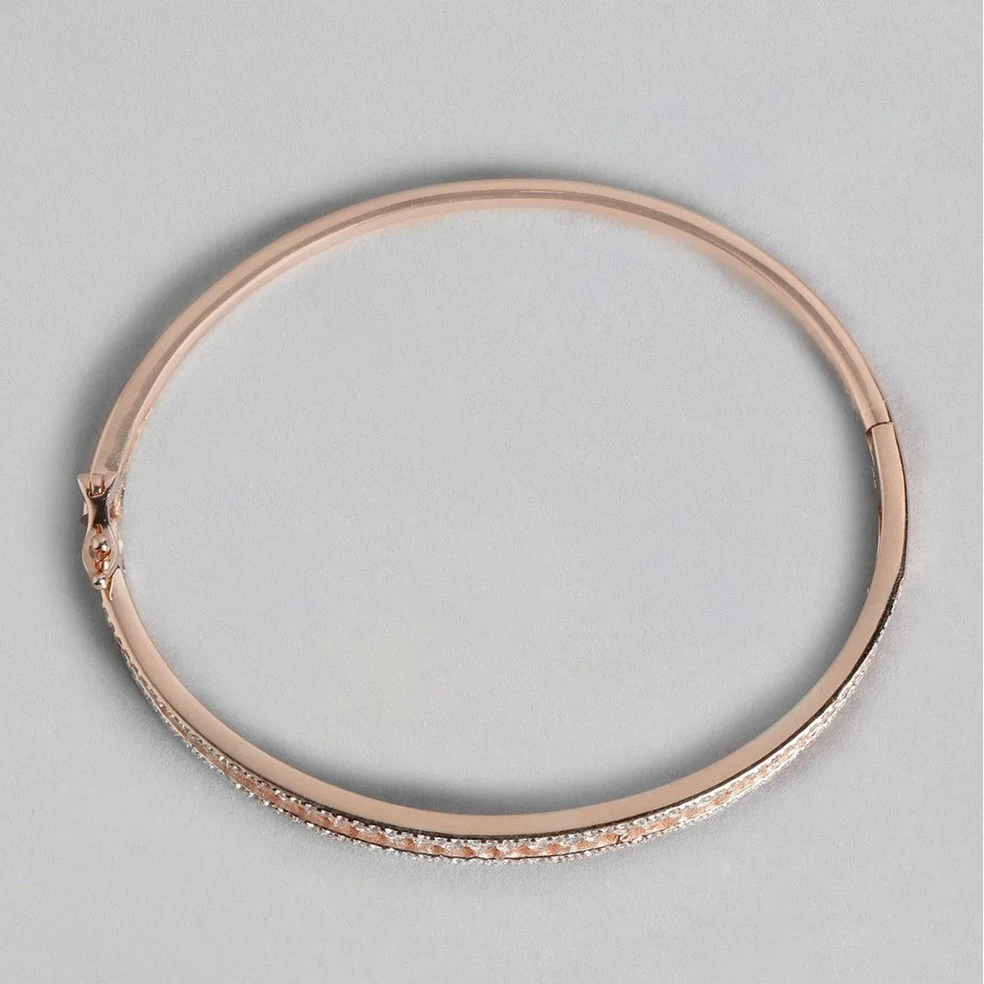 CZ Rose Gold Plated 925 Sterling Silver Kada Bracelet