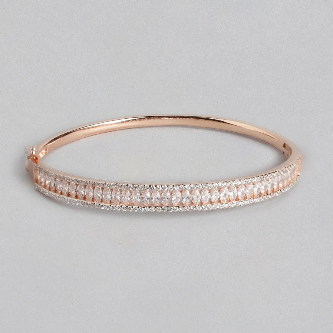 CZ Rose Gold Plated 925 Sterling Silver Kada Bracelet