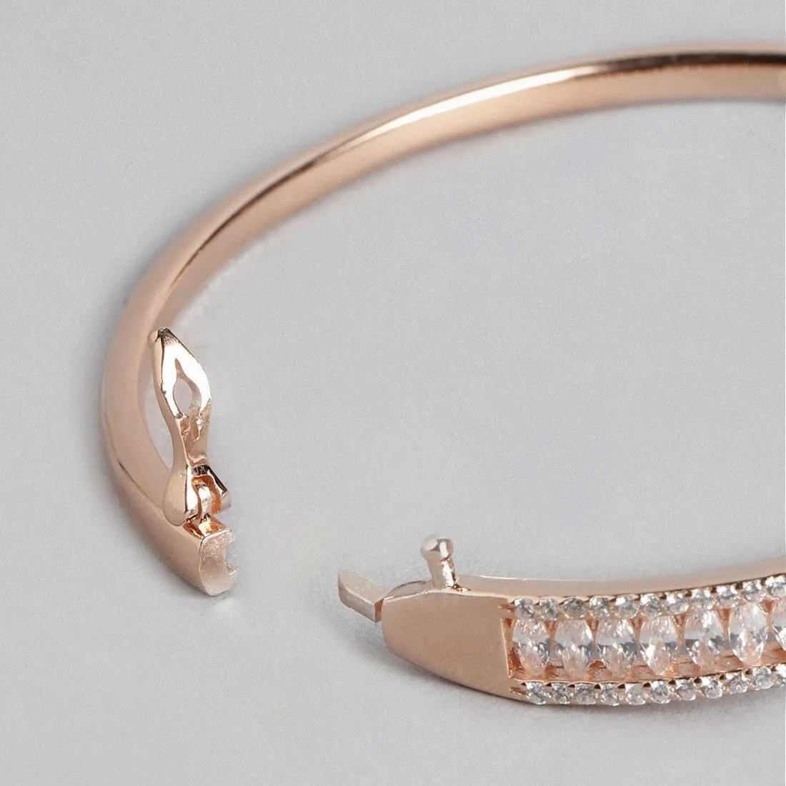 CZ Rose Gold Plated 925 Sterling Silver Kada Bracelet