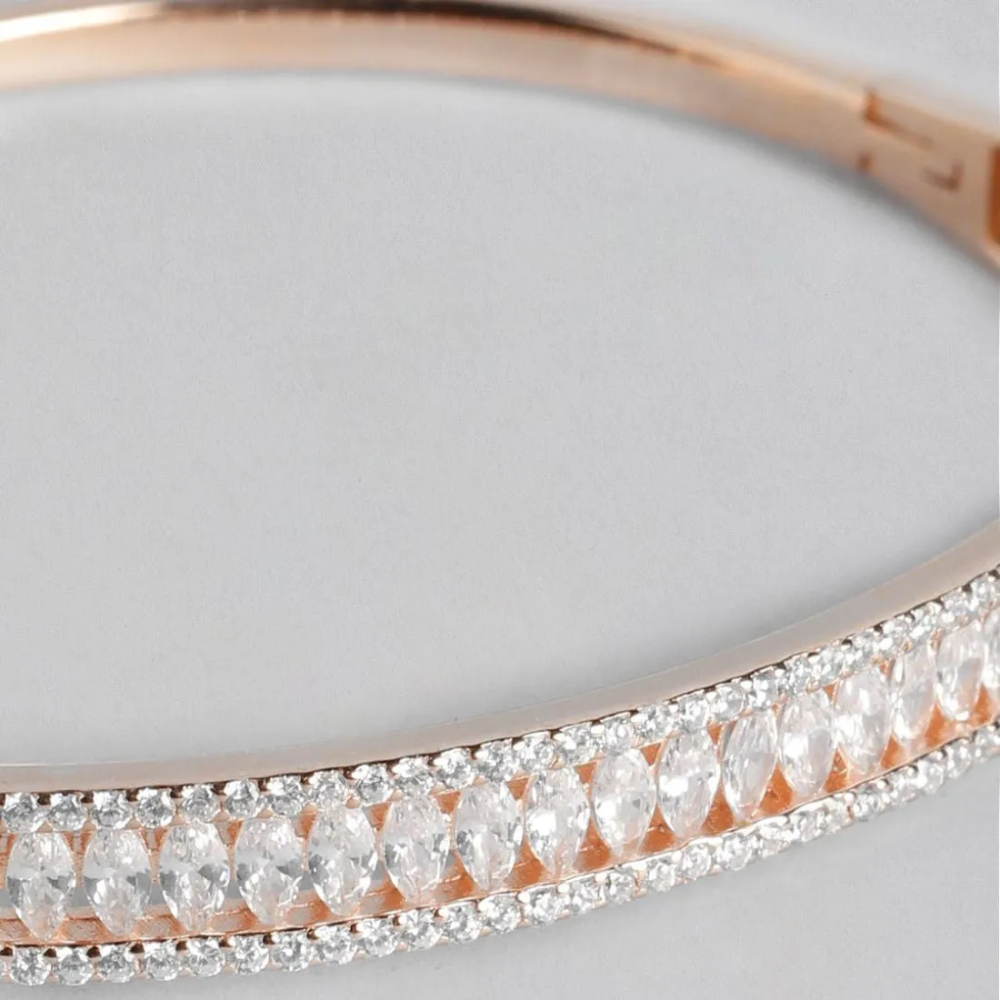 CZ Rose Gold Plated 925 Sterling Silver Kada Bracelet