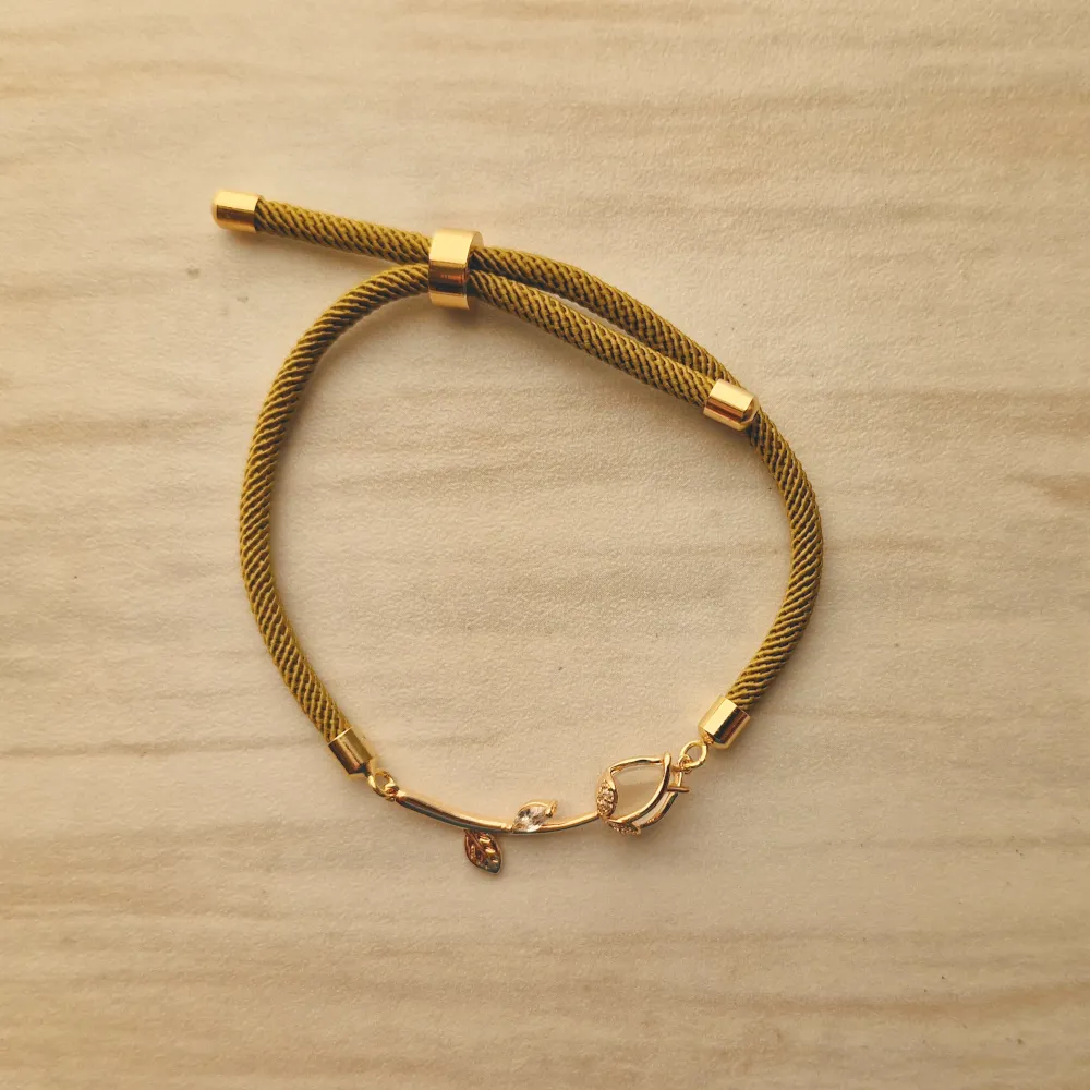 Dani Moonstone Rose Metallic Corded Slider Bracelet