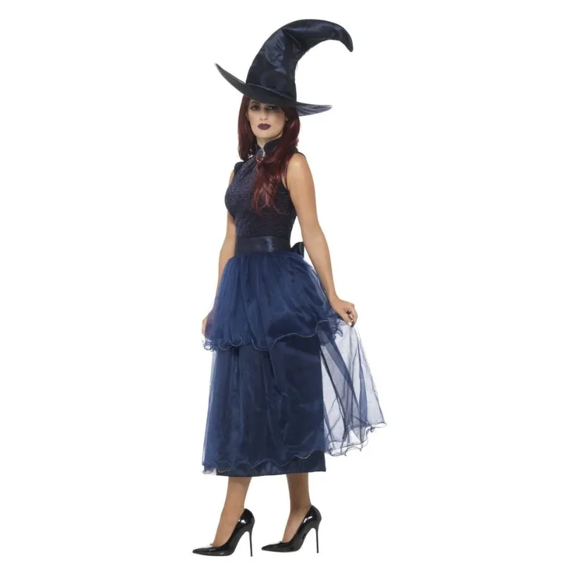 Deluxe Midnight Blue Witch Women's Costume