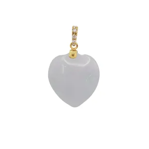 Diamond Jade Heart Pendant (14K)