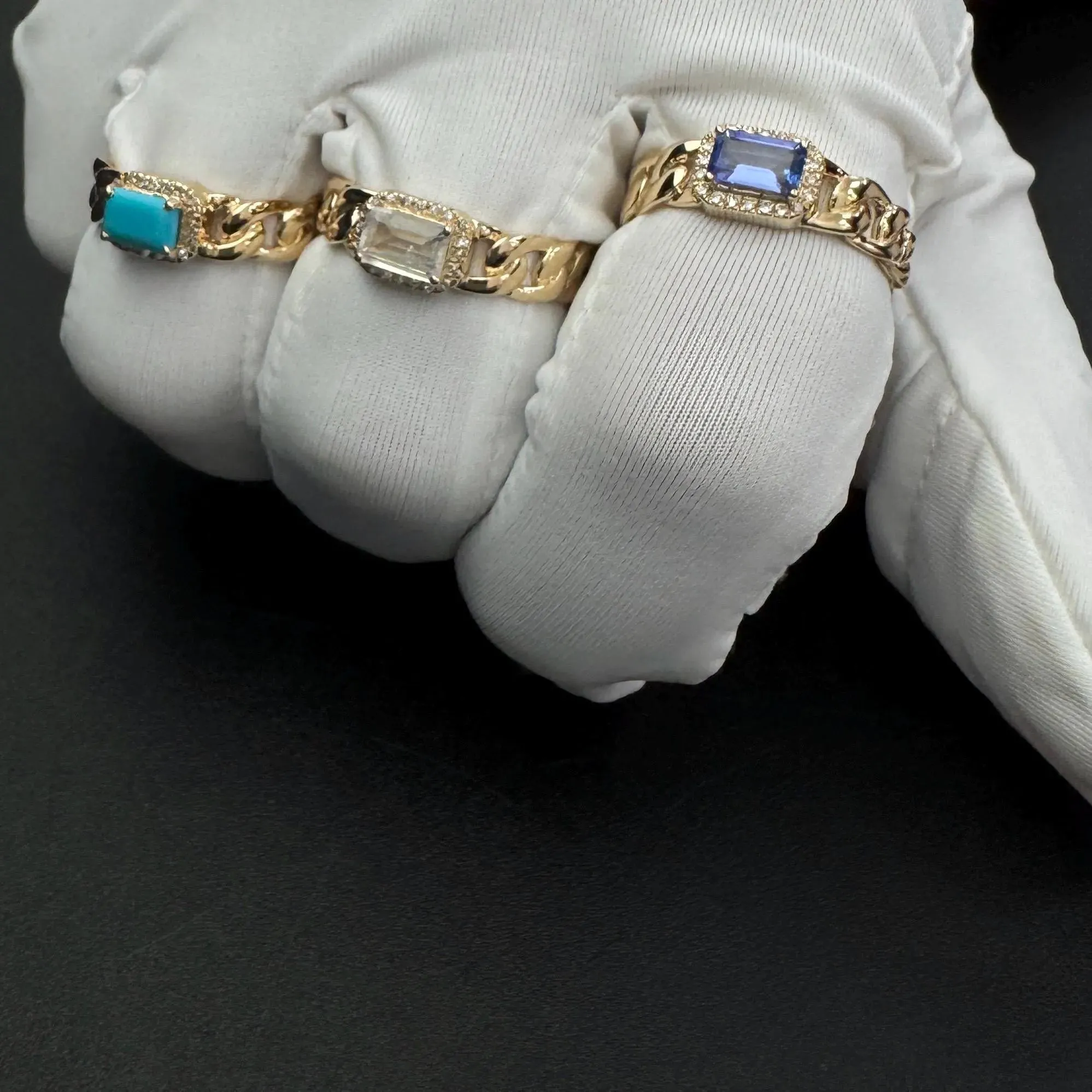 Diamond Rainbow Moonstone Ring