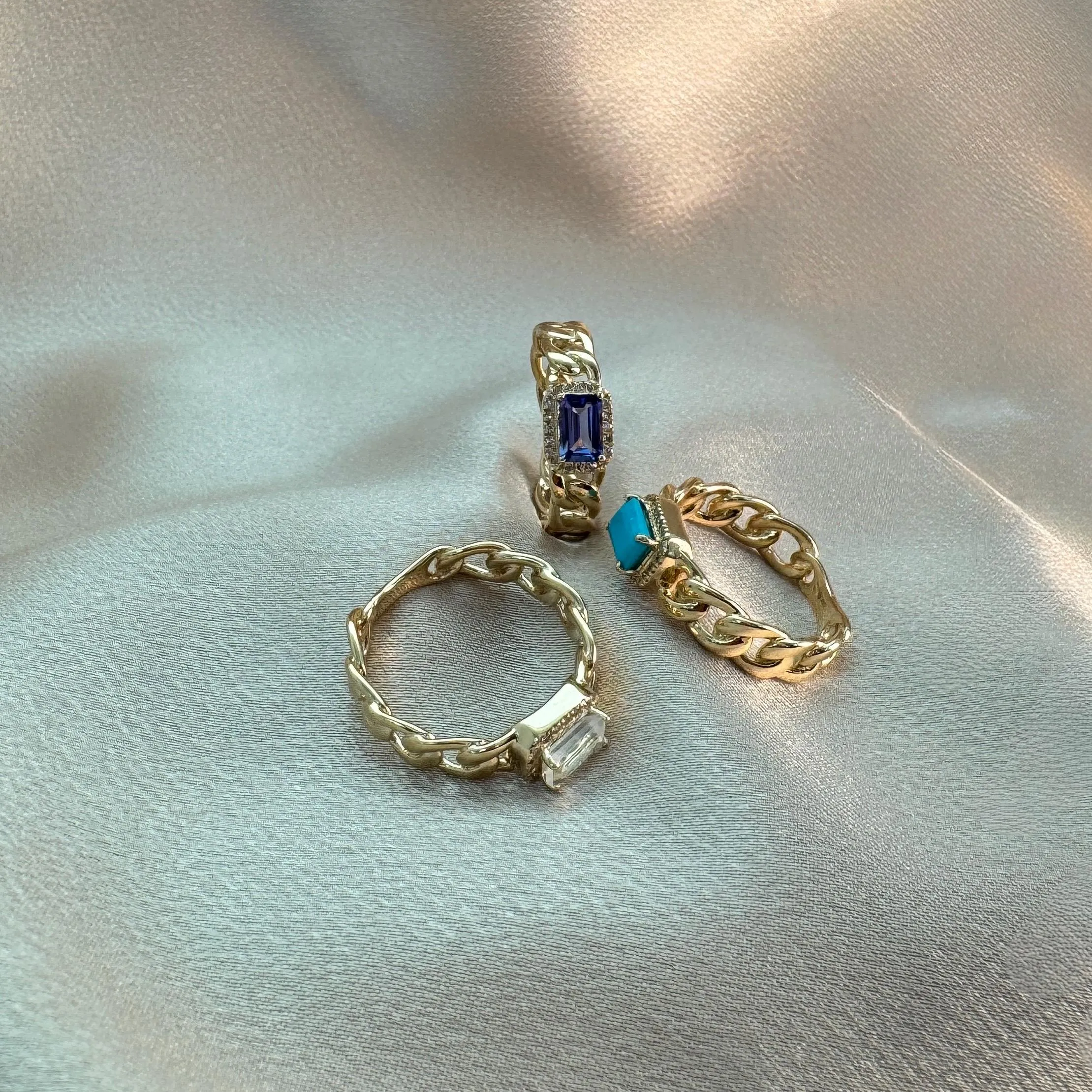Diamond Rainbow Moonstone Ring