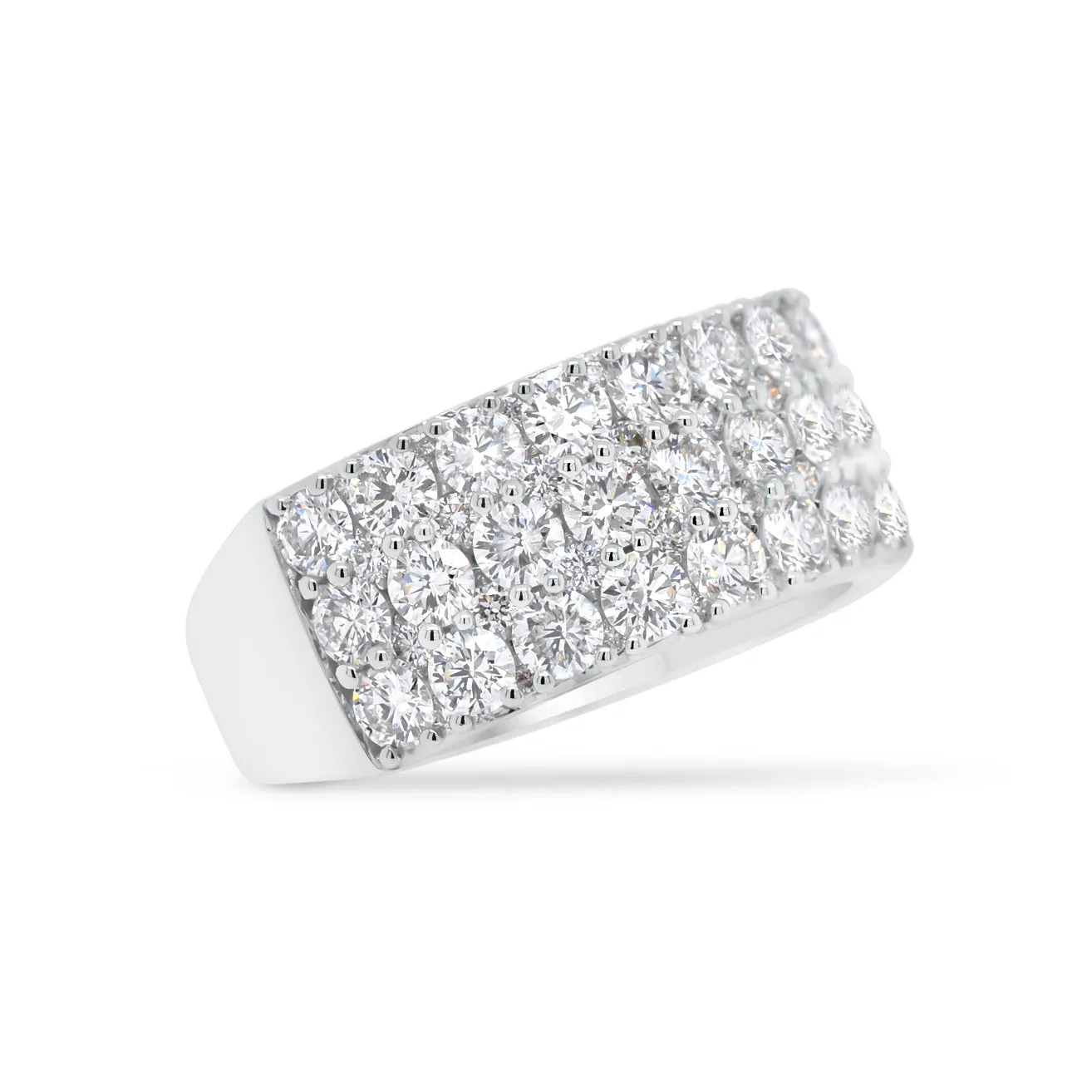 Diamond Triple Row Half-Way Wedding Band