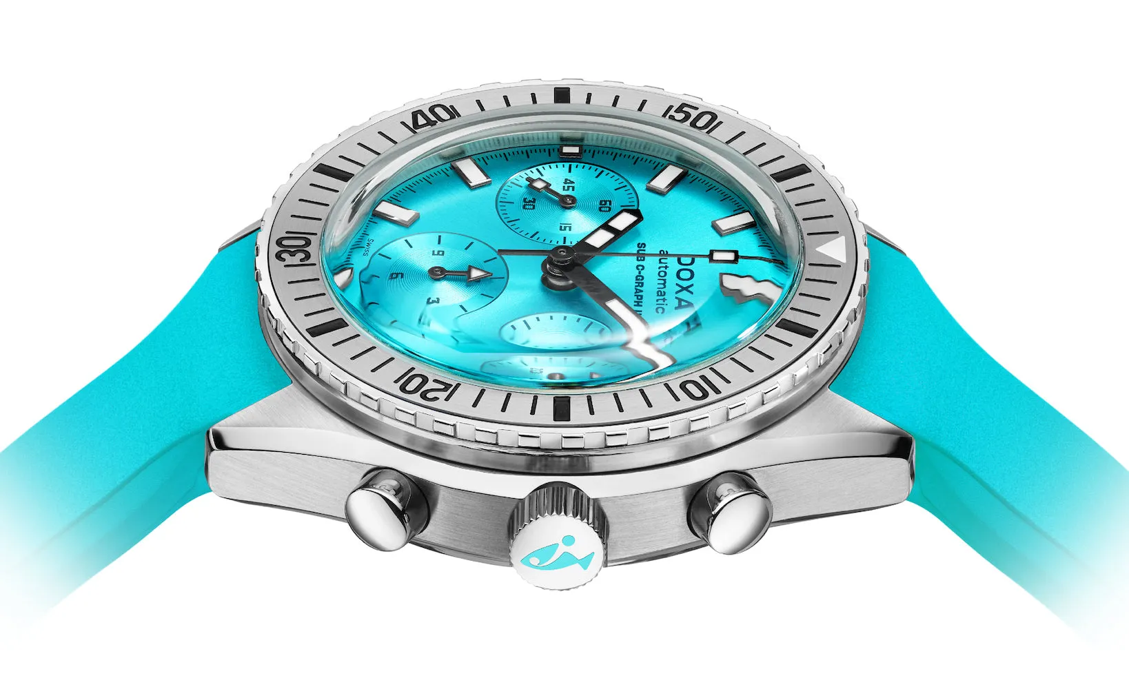 Doxa Sub 200 C-Graph II Aquamarine Rubber