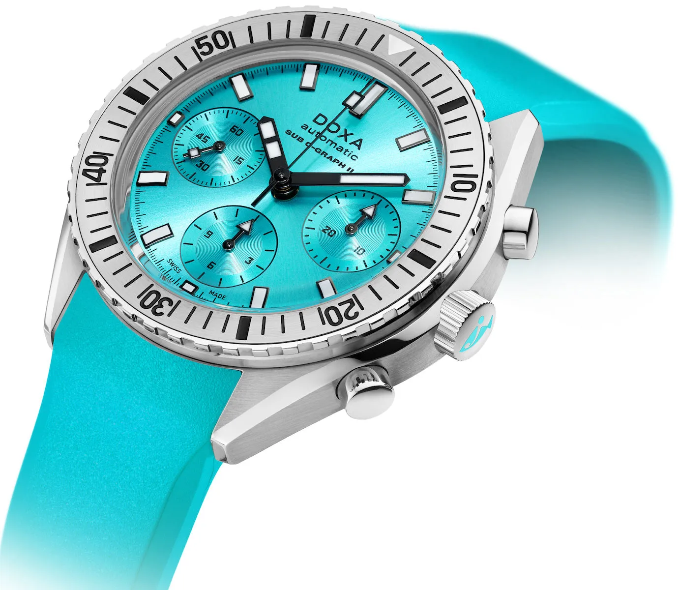 Doxa Sub 200 C-Graph II Aquamarine Rubber