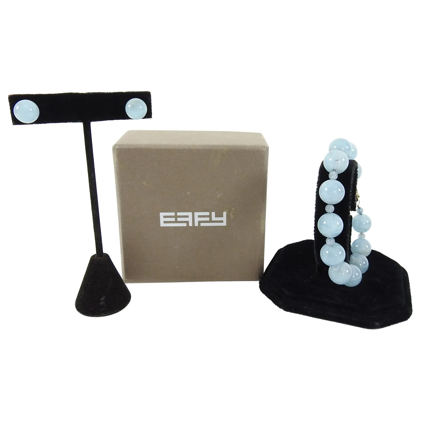 Effy Aquamarine and 14K Bead Bracelet and Earrings Set
