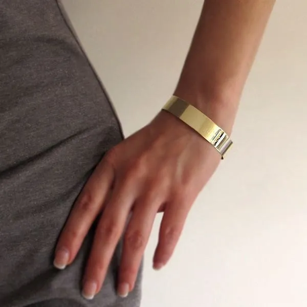 Engraved Gold Cuff Bracelet